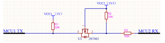 How to communicate between MCUs with different level signals?