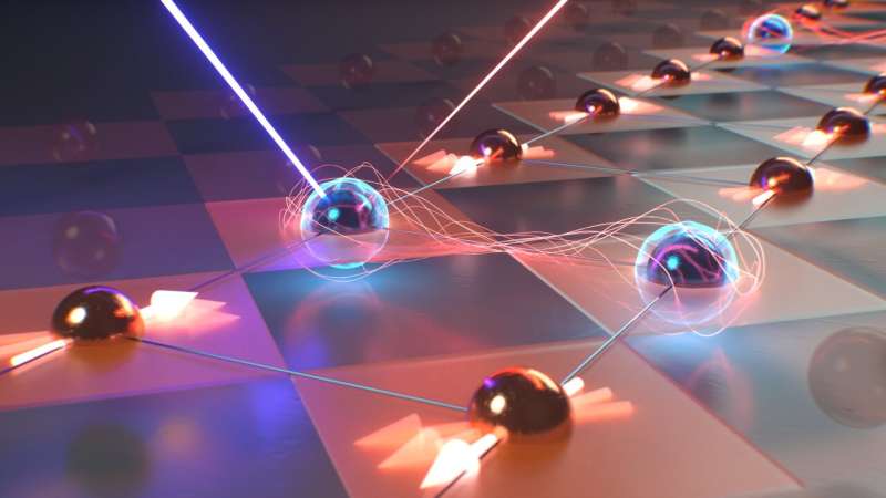 Impulsus laserici mutationes electronicas in scala cupratica excitant, status quanticos diuturnos creantes qui mille vicibus diutius quam solito perdurant. Auctor: Brad Baxley/Part to Whole Status quantici fugaces luce stabiliendo